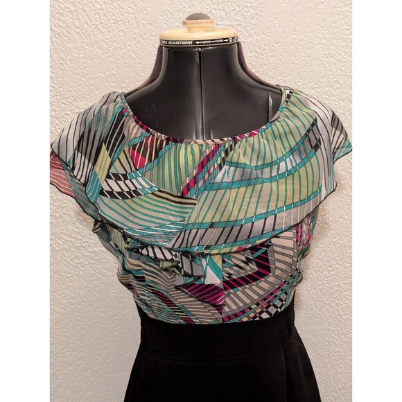 Voir Voir Knee Length Colorful Empire Waist Pencil Dress Size 8 - Picture 2 of 11